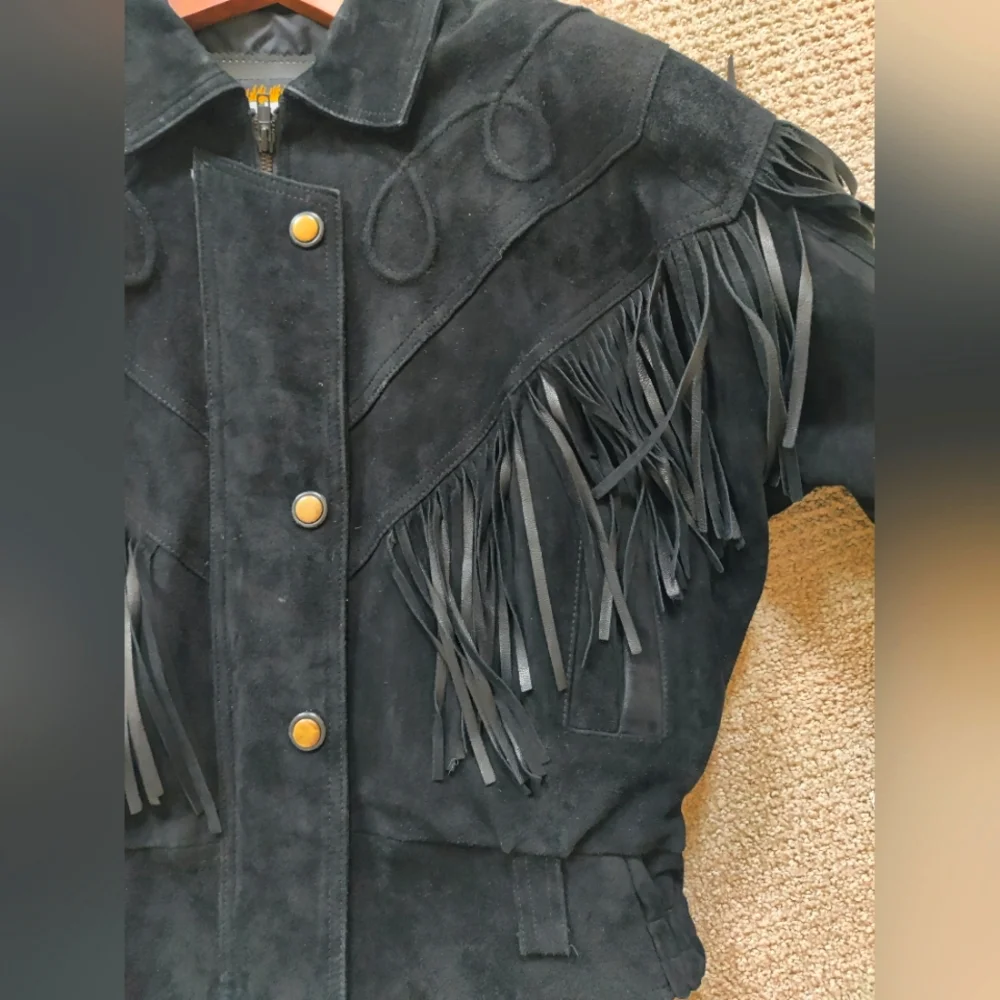 Vintage Hot Leathers Fringe Jacket - Size S - Picture 2 of 11